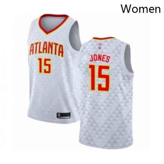 Womens Atlanta Hawks 15 Damian Jones Authentic White Basketball Jersey Association Edition